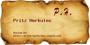 Pritz Herkules névjegykártya